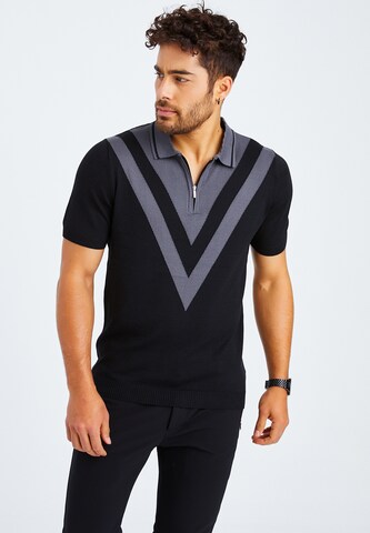 Leif Nelson T-Shirt Polo in Grau