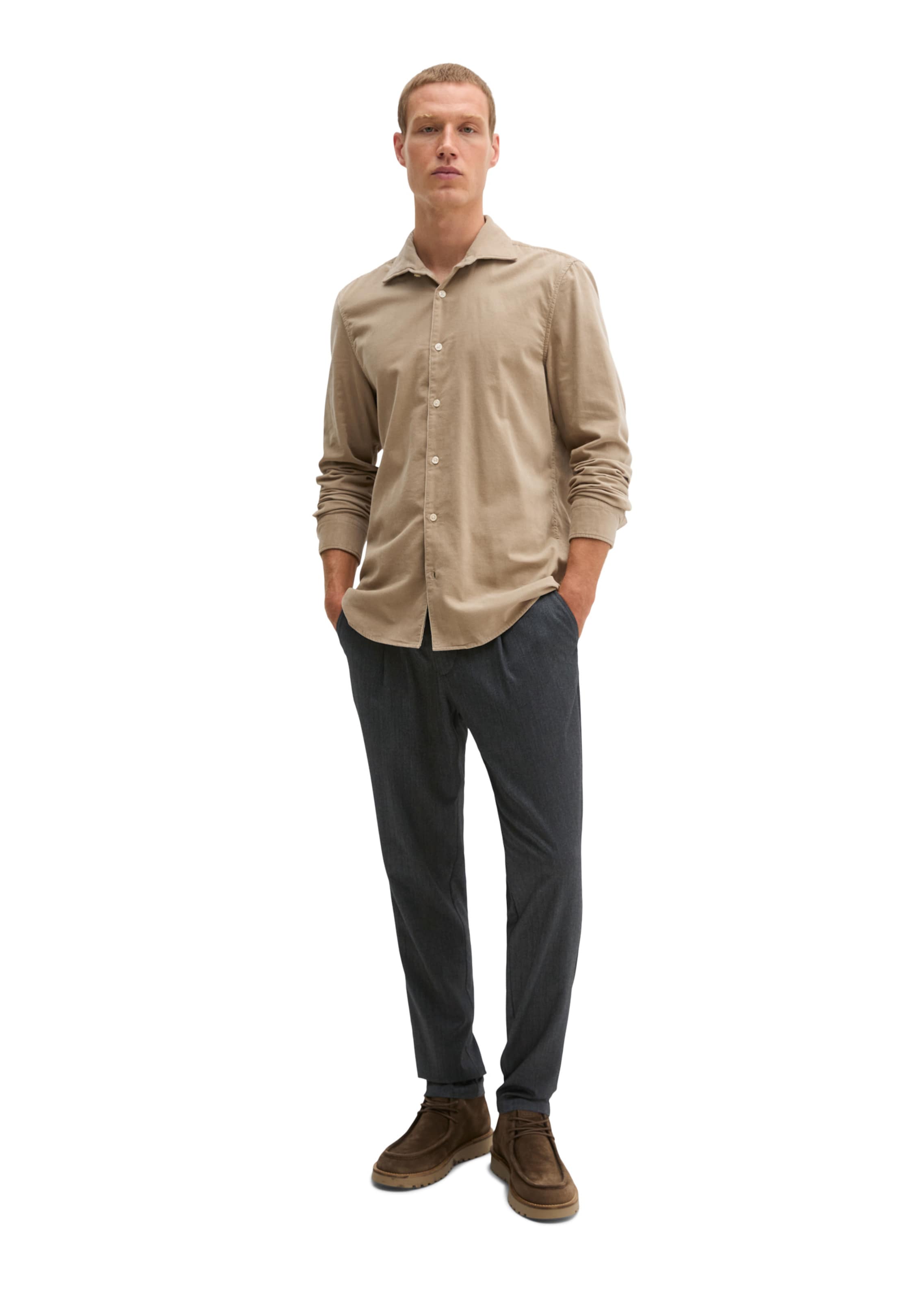 Marc O'Polo Regular fit Button Up Shirt in Beige: front