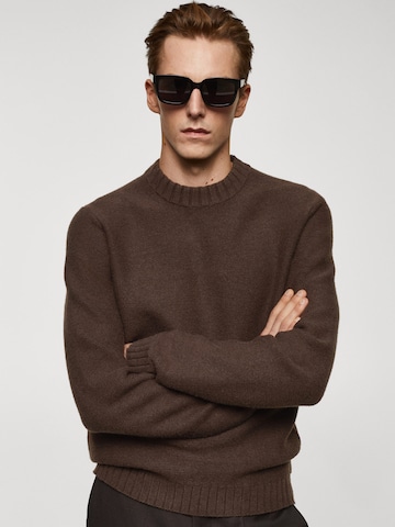 MANGO MAN Pullover 'Loto' in Braun