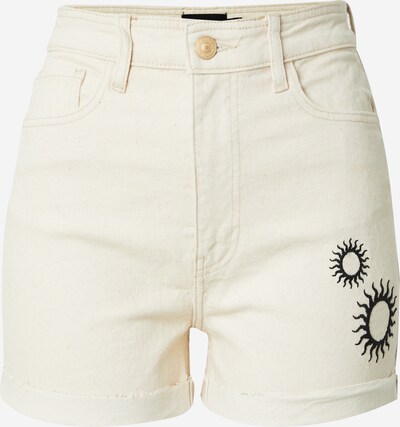 PIECES Shorts 'PCAMER' in beige / schwarz, Produktansicht