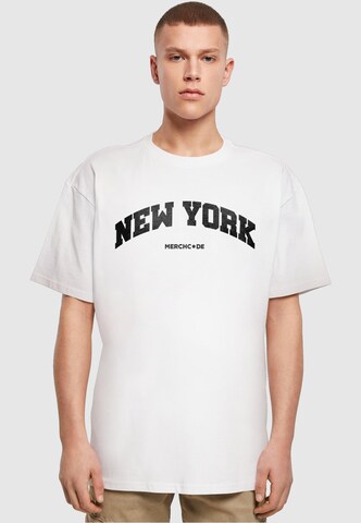 Merchcode T-Shirt 'New York' in Weiß: Vorderseite