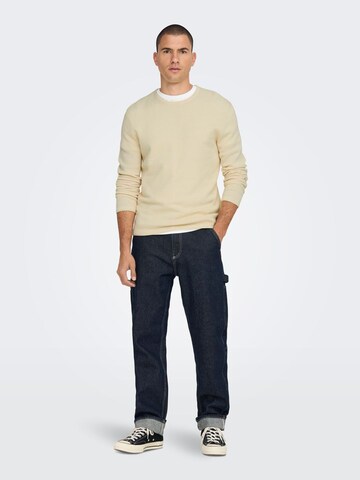 Only & Sons Regular fit Sweater 'Panter' in White