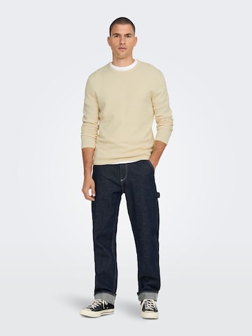 Only & Sons Regular Fit Pullover 'Panter' in Weiß