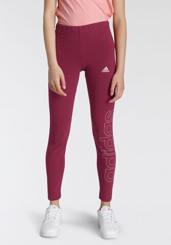 ADIDAS SPORTSWEAR Skinny Workout Pants 'Lin' in Red: front