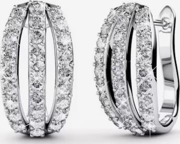 ROUGEMONT Jewellery Earrings 'Funkelnde Kristall Creolen Ohrringe' in Silver: front