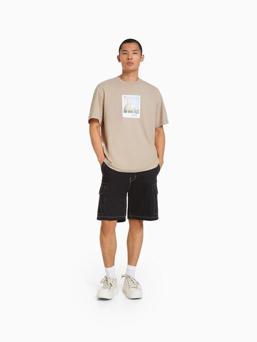 Bershka T-Shirt in Beige