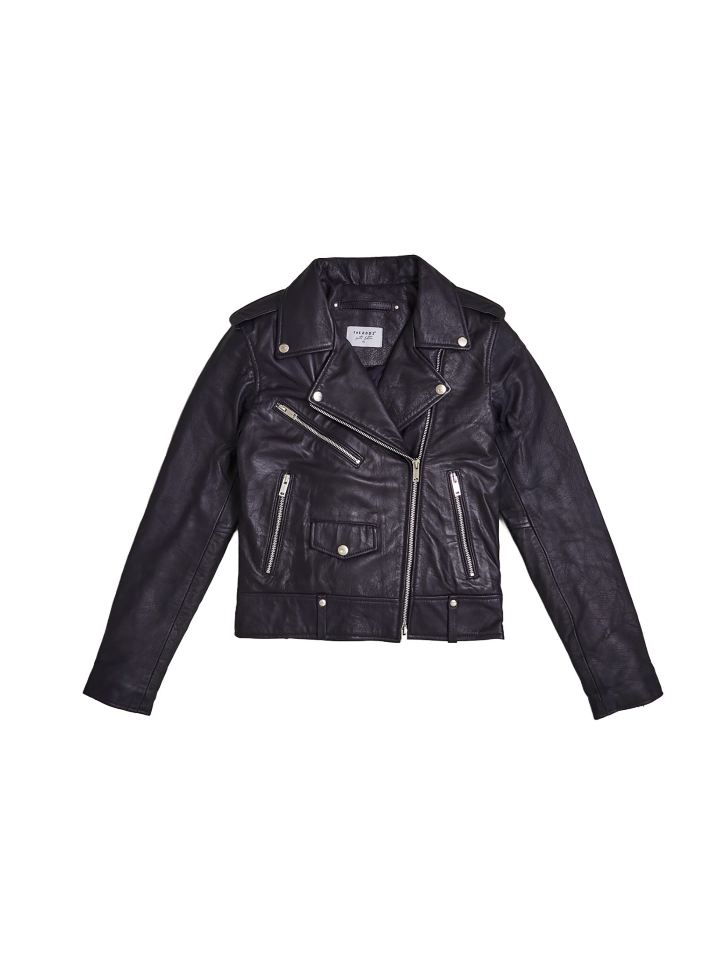Veste mi-saison 'Mulberry Purple Matte Leather Jacket Women/ LMTD Edition' THE ODDS en noir : devant