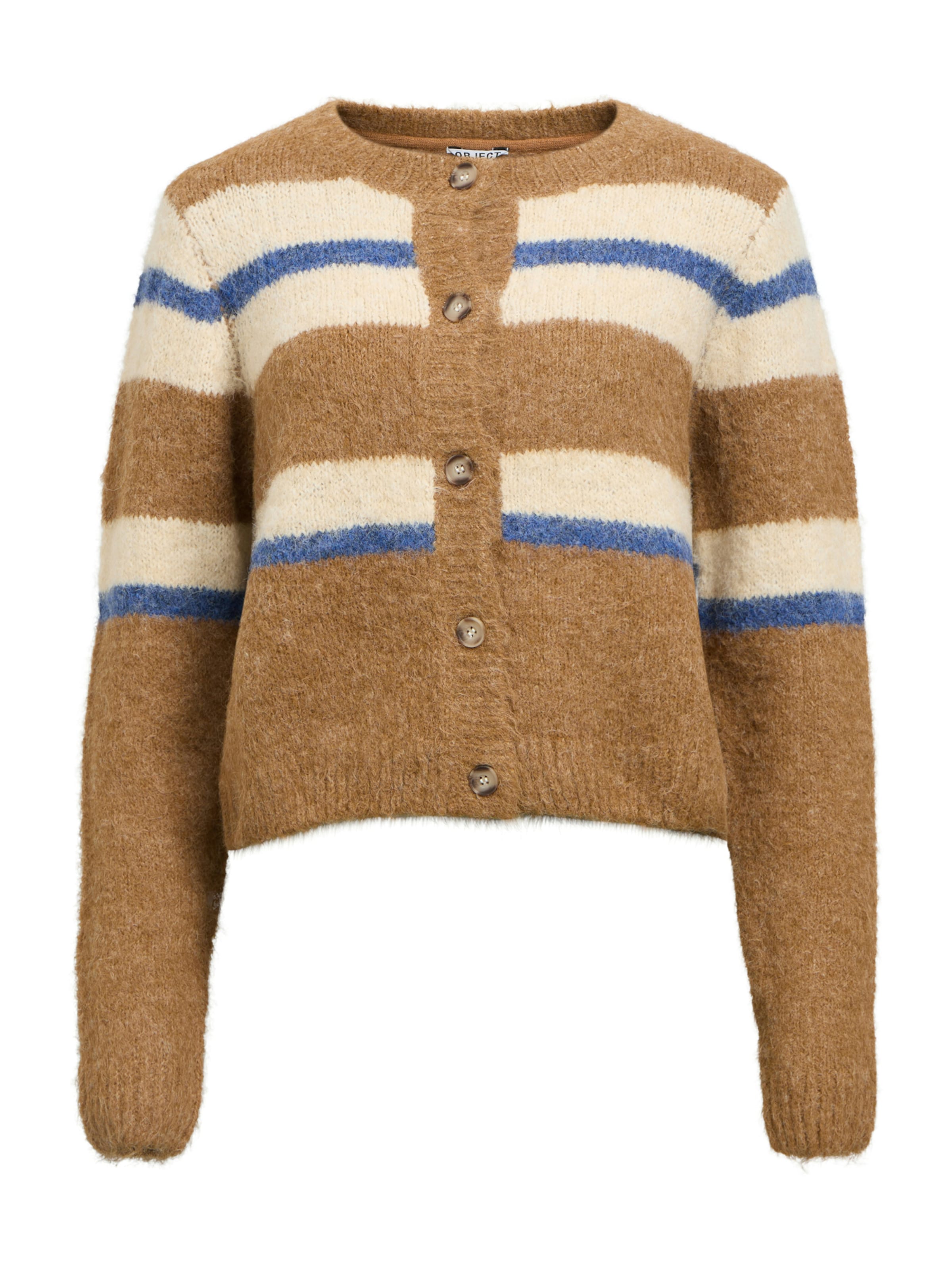 OBJECT Gebreid vest in Beige: voorkant