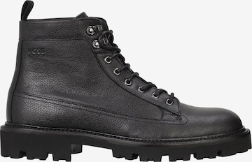 BOSS - Botas con cordones en negro: frente