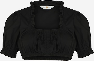 ALMSACH - Blusa tradicional en negro: frente