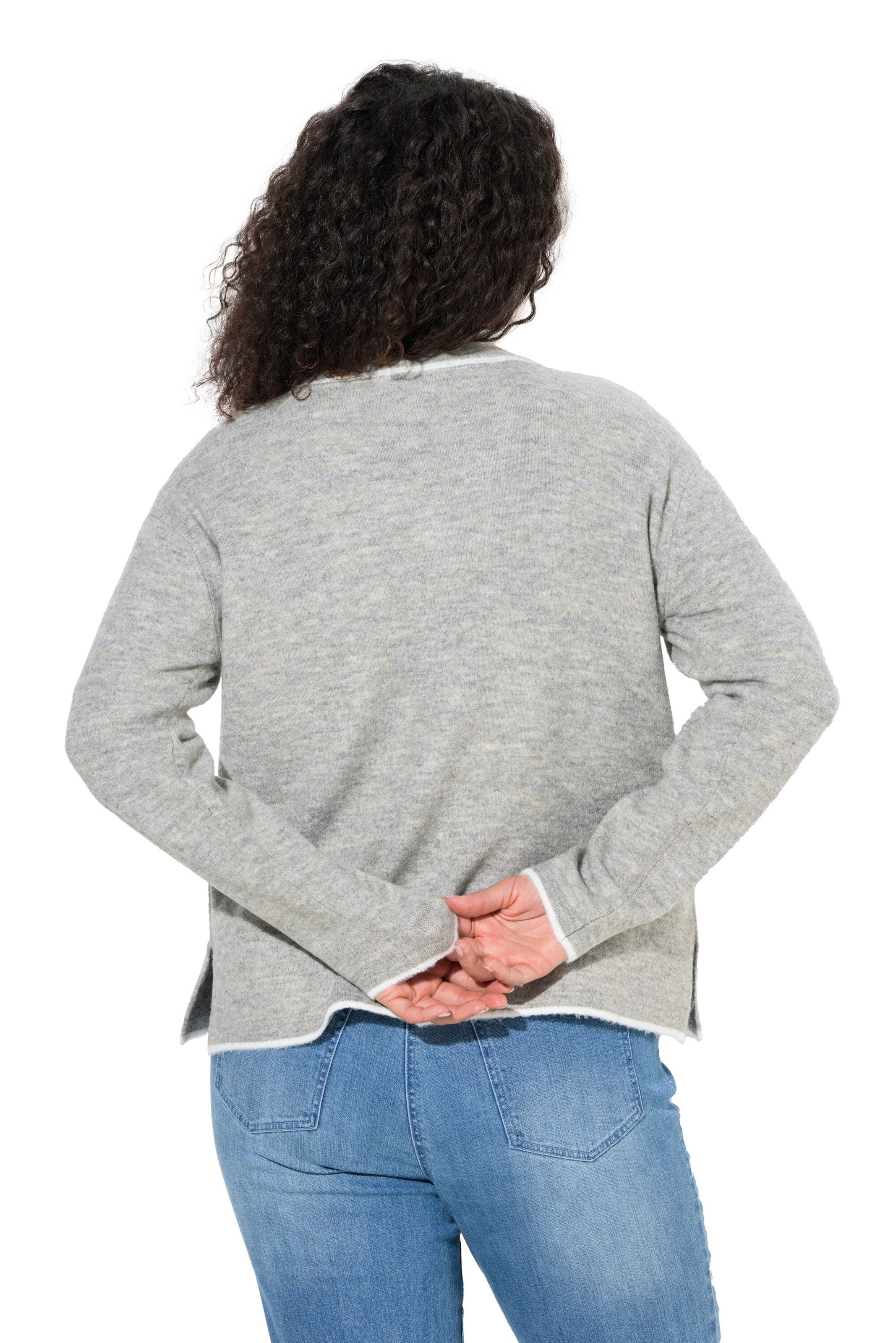 Ulla Popken Knit Cardigan in Grey