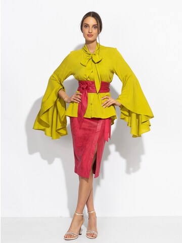 JIORO Blouse 'ESSENTIALS' in Yellow
