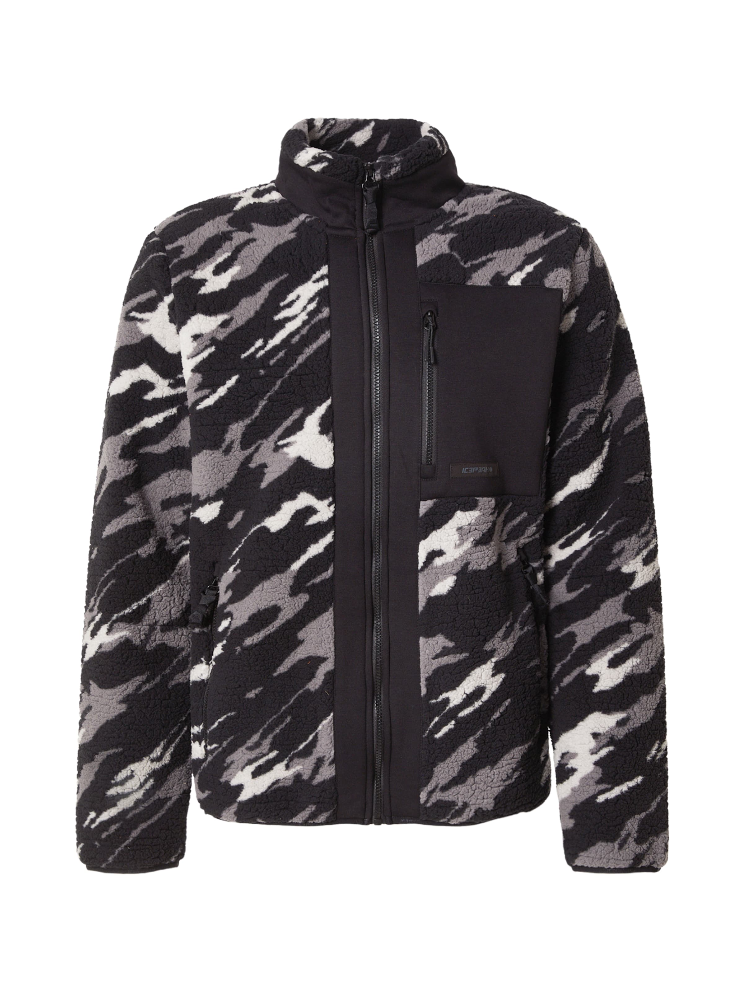 ICEPEAK - Chaqueta polar funcional 'ANVIS' en negro: frente