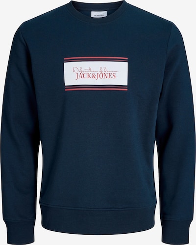 Jack & Jones Plus Sweat-shirt 'JJBuster' en XXL en bleu foncé / rouge clair / blanc, Vue avec produit