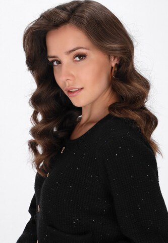faina Gebreid vest in Zwart
