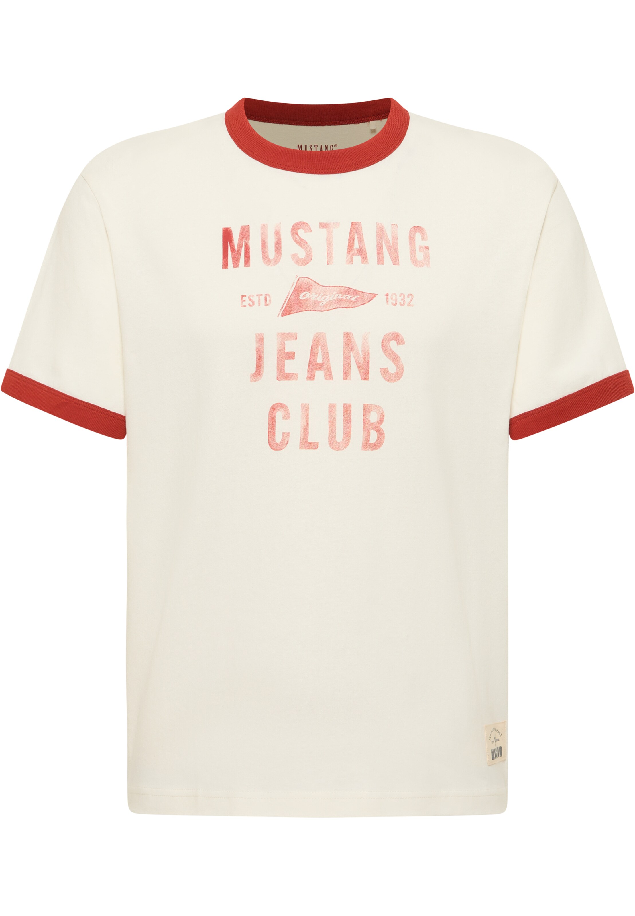 MUSTANG Shirt 'Akron' in Weiß: Vorderseite