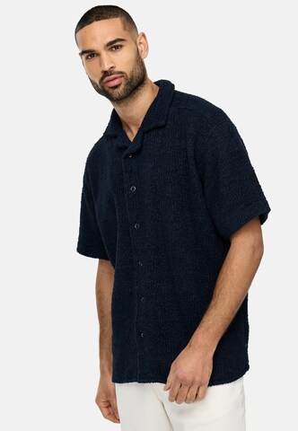 INDICODE JEANS Regular fit Button Up Shirt 'Raney' in Blue