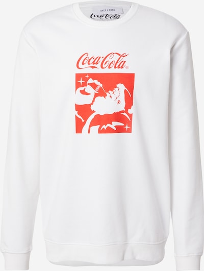 Megztinis be užsegimo 'ONSCOLA' iš Only & Sons, spalva – kraujo spalva / balta, Prekių apžvalga