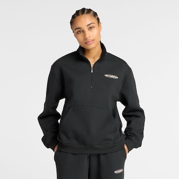 new balance Trui 'Reimagined Fleece Half Zip' in Zwart: voorkant