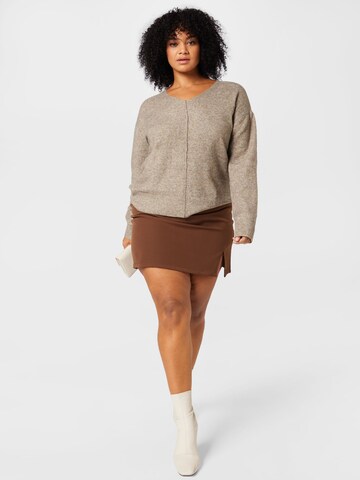 ABOUT YOU Curvy Sweater 'Asta' in Brown