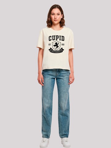 T-shirt 'Cupid University Valentinstag' F4NT4STIC en beige