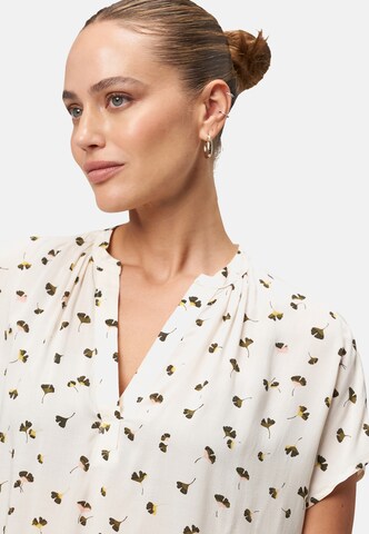 zero Bluse mit Blätterdruck in Weiß
