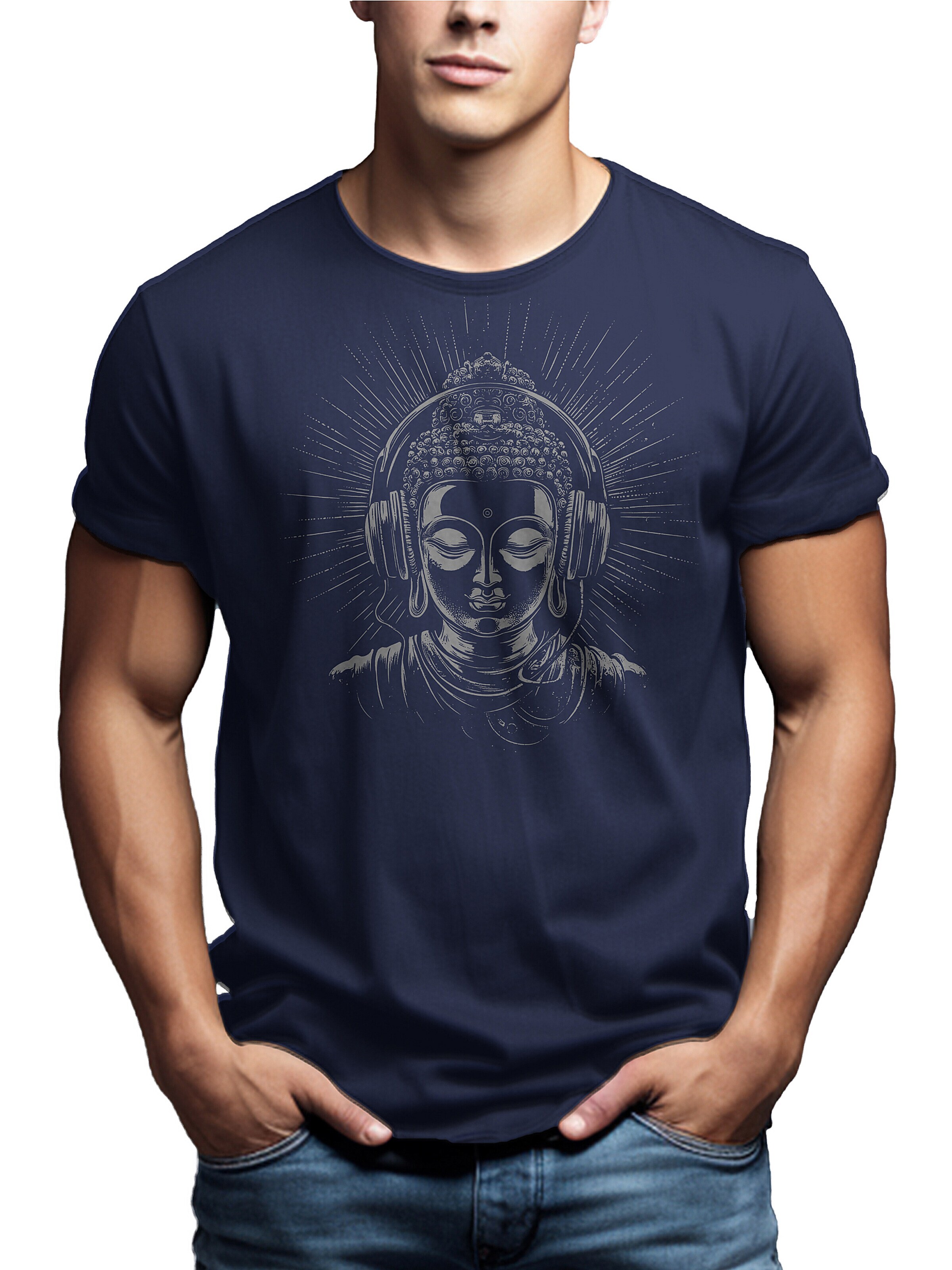 MAKAYA Shirt 'Buddha' in Blue