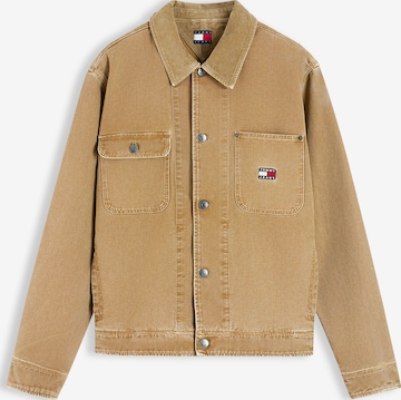 Tommy Jeans Преходно яке в бежово: отпред