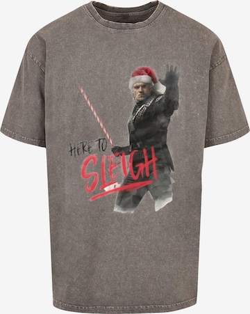 ABSOLUTE CULT Shirt 'Witcher - Here To Sleigh' in Grijs: voorkant