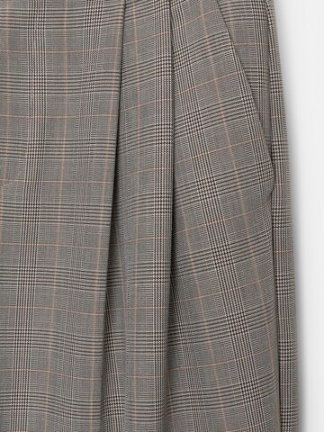 Pull&Bear Wide leg Bandplooibroek in Grijs