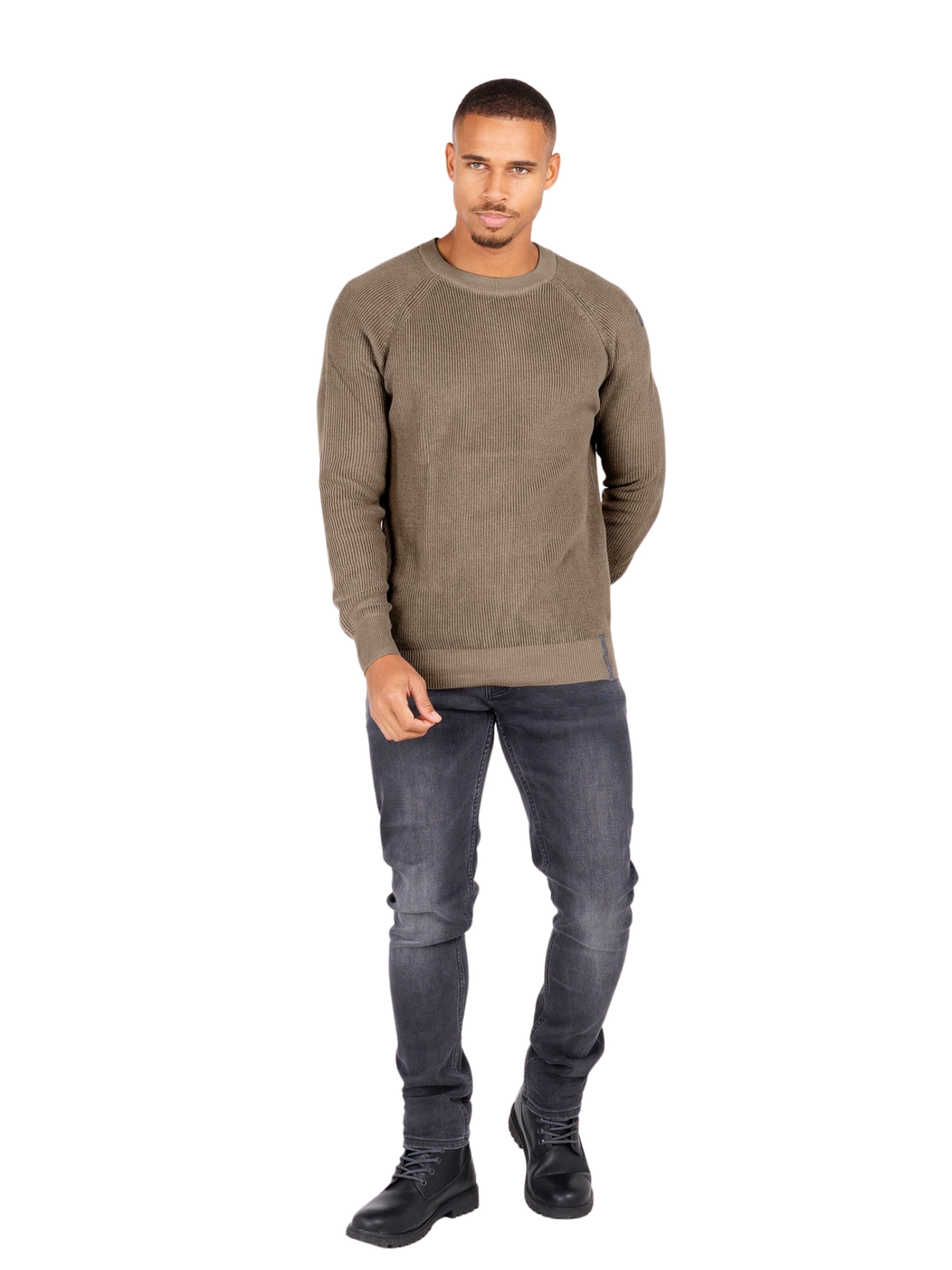 Key Largo Pullover 'Scooter' in Braun: Vorderseite