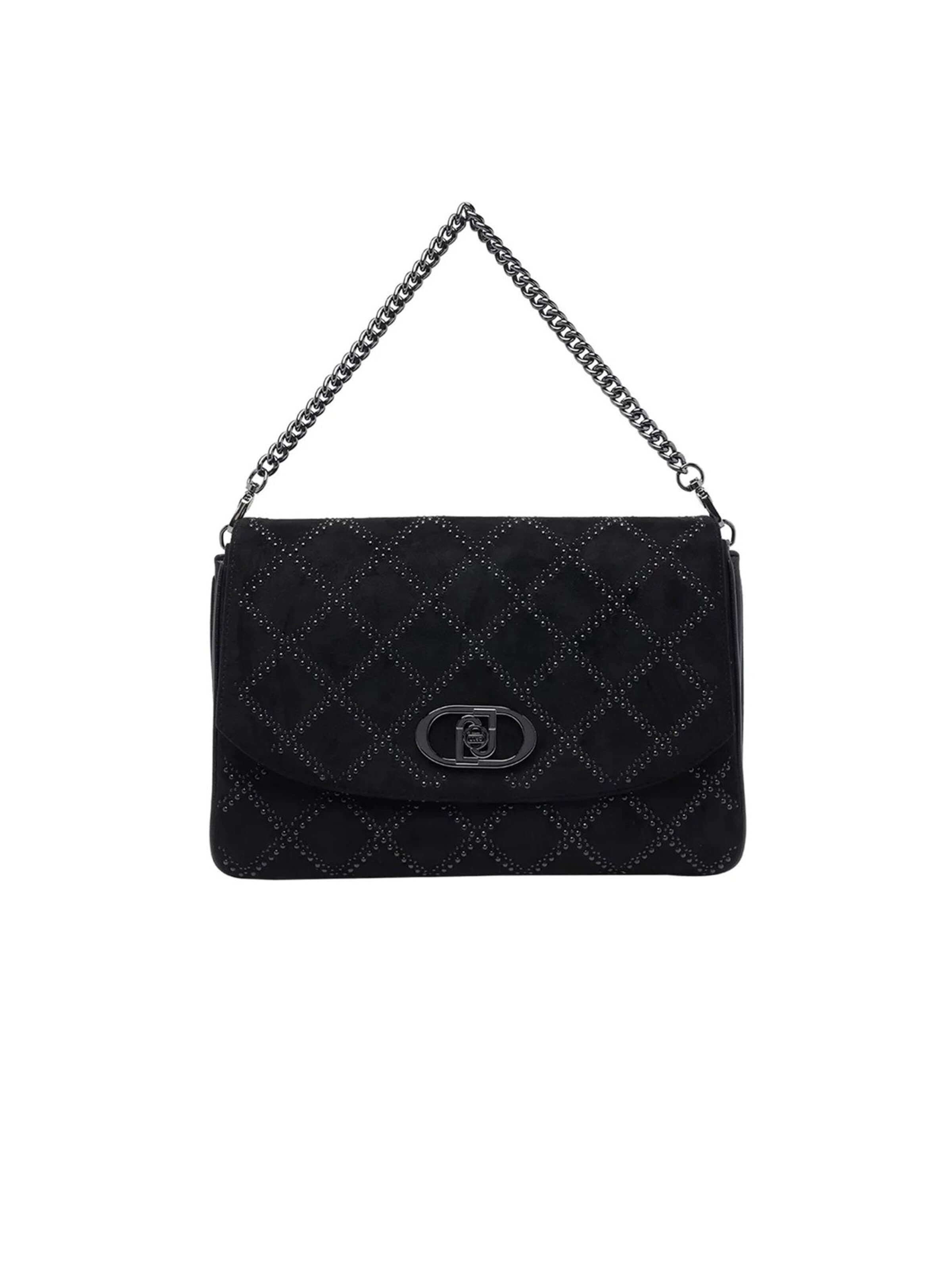 Liu Jo - Bolso de hombro 'Liu Jo Flat Handbag with studs' en negro: frente