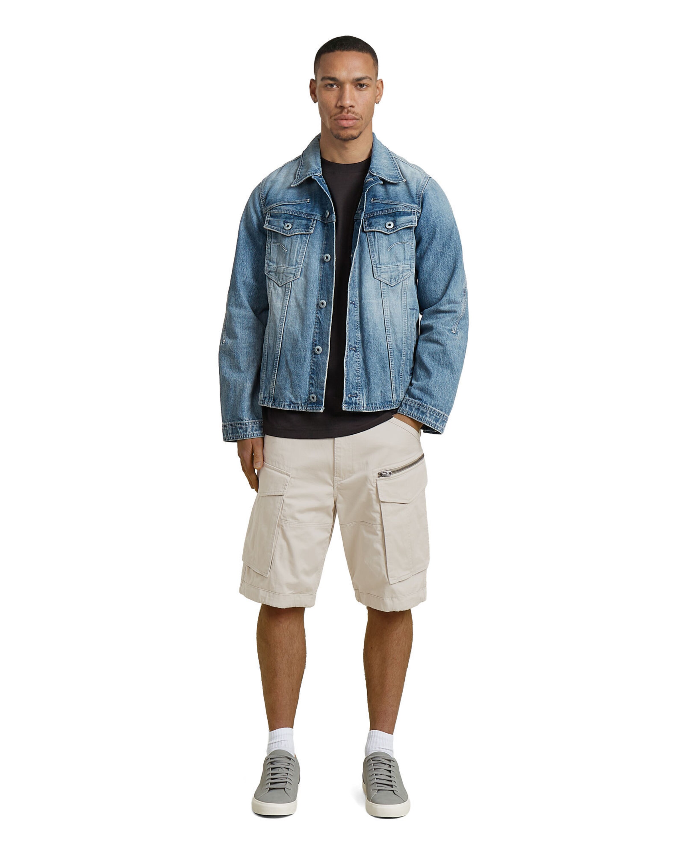 G-STAR Loosefit Shorts - 'Zip Relaxed Shorts' in Weiß