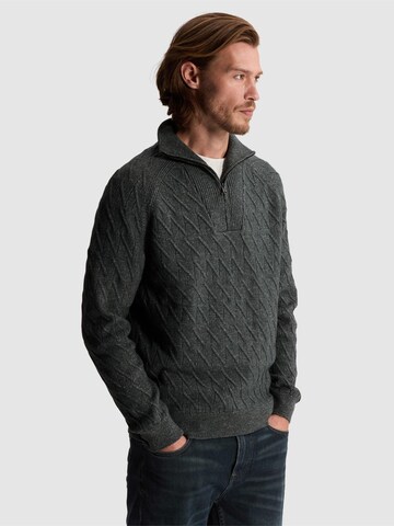 CAST IRON Pullover 'Pullover with half-zip and allover texture' i grå: forside