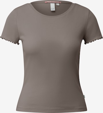 T-shirt QS en marron : devant