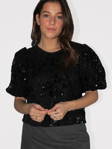 Honnête Atelier Blouse 'Elodie' in Black