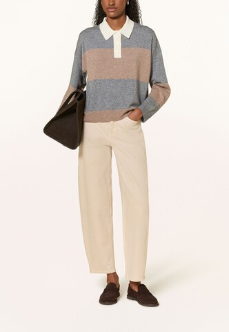 darling harbour Cashmerepullover Polo in Grau: Vorderseite