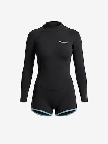 WALLIEN Wetsuit 'Horizonia Yulex® Springsuit Boyleg' in Zwart: voorkant