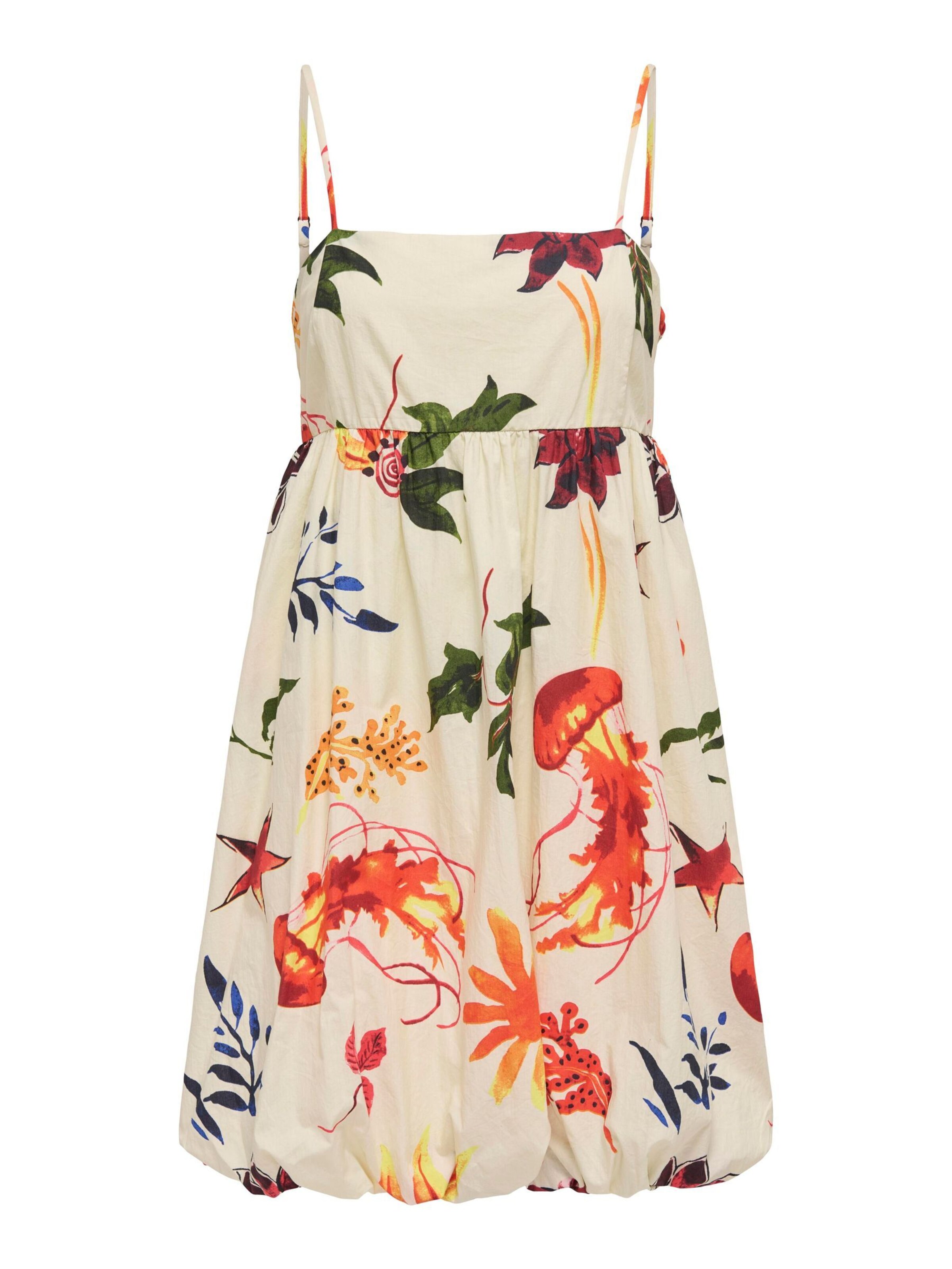 ONLY Vestido de verano 'ONLDre' en amarillo / verde oscuro / naranja / blanco natural, Vista del producto