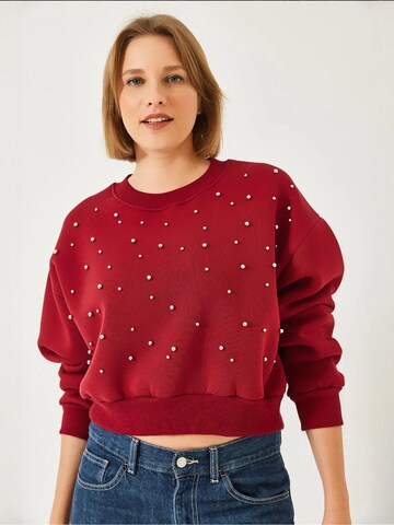 Bianco Lucci Sweatshirt in Rot