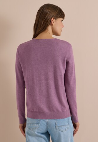 CECIL Basic Pullover mit V-Neck in Unifarbe in Lila