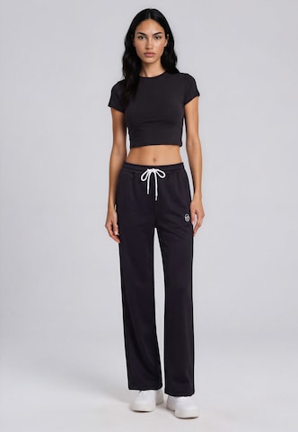 Sergio Tacchini Wide leg Broek 'Donatello 2' in Zwart
