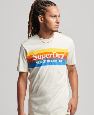 T-Shirt Superdry en beige : devant