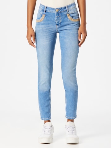 MOS MOSH Slimfit Jeans in Blauw: voorkant