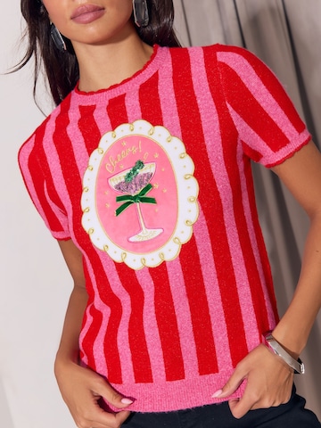 Lipsy Svetr 'Christmas Cocktail Cheers' – pink