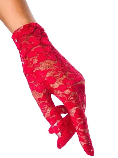 Dirndline Fingerhandschuhe 'Spitzenhandschuhe, kurz'‌‌‌‌ in rot, Produktansicht