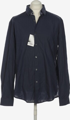 BOSS Black Button Up Shirt in XL in Blue: front