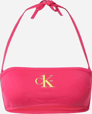 Calvin Klein Swimwear Bandeau Bikini Top in Pink: front