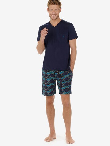 HOM Short Pajamas ' Lino ' in Blue: front