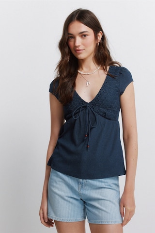 Springfield Blouse in Blauw: voorkant